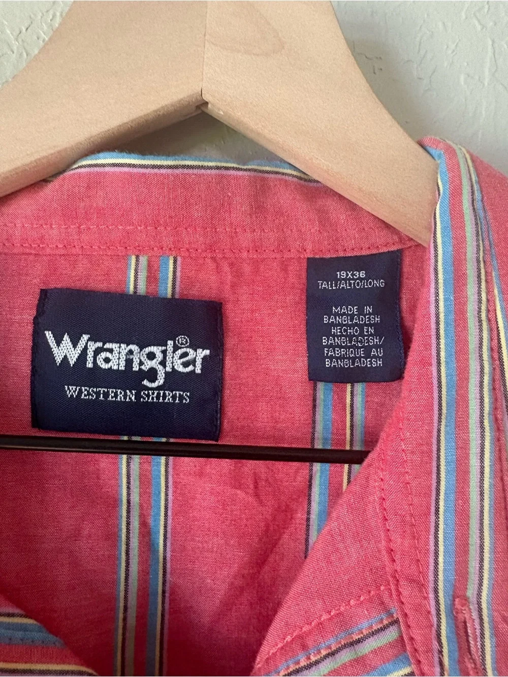 Wrangler Red Striped Casual Button Down Shirt